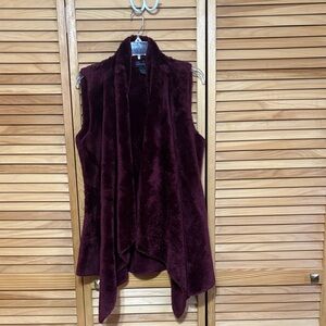Chico's Burgundy Faux Fur Vest